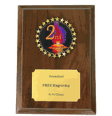 2nd Place Plaque with Colorful 2" Emblem