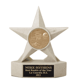 7" Star Insert Trophy - Stone