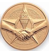 Achievement Star Handshake Litho Medal Insert