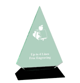 Acrylic Triangle Award With Black Base - Academic