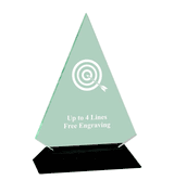 Acrylic Triangle Award With Black Base - Archery