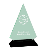 Acrylic Triangle Award With Black Base - Basketball