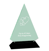 Acrylic Triangle Award With Black Base - Boxing