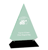 Acrylic Triangle Award With Black Base - Cards