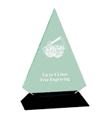 Acrylic Triangle Award With Black Base - Cheer & Megaphone