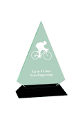 Acrylic Triangle Award With Black Base - Cycling