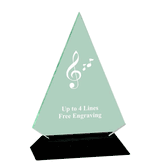 Acrylic Triangle Award With Black Base - Music