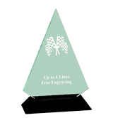 Acrylic Triangle Award With Black Base - Pinewood Derby