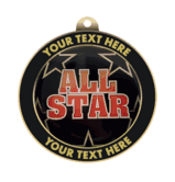 All Star Insert Medal with Personalized Rim