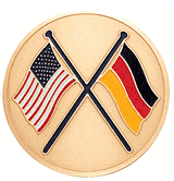 American & German Flags Medal Insert (Etched)