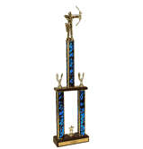 Archery Two Tier Championship Trophy with Wood Base