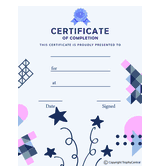 Award of Completion Free Template (Vertical)