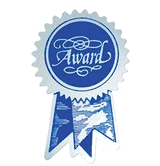 Award Ribbon Blue/Silver Seals