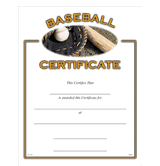 Baseball Certificates