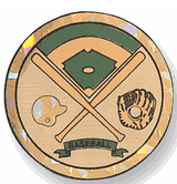 Baseball Glove and Helmet (489678) Mylar Decal Medal Insert