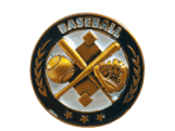 Baseball Gold Enamel Lapel Pin