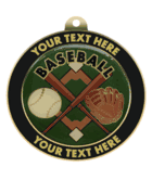 Baseball Insert Medal with Personalized Rim