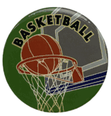 Basketball Epoxy Decal (2")