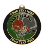 Basketball Insert Medal with Personalized Rim