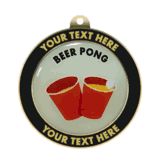 Beer Pong Insert Medal with Personalized Rim