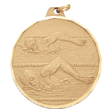 Boys / Male Swimmers - 2 Inch Diamond Cut Edge Medal with Ribbon