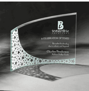 Breeze Bent Glass Award Crystal - Click to enlarge