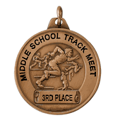 Bronze Boys Track Medals with Front Imprint