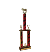 Bull - Two-Tier Championship Trophy W/ Wood Base