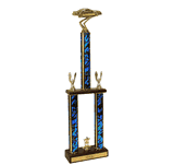 Car Show Two Tier Championship Trophy with Wood Base