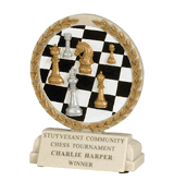 Cast Stone Trophy - Chess Pieces & Board