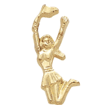 Cheerleader Letter Lapel Pins - Gold Finish