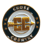 Cross Country Gold Enamel Lapel Pin