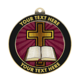 Cross Insert Medal with Personalized Rim