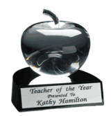 Crystal Apple Teaching Award on Black Base