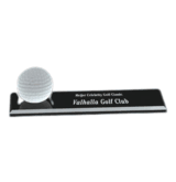 Crystal Golf Ball on Black Glass Base Desk Award