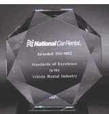 Crystal Octagon Award with Etching