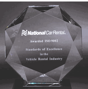 Crystal Octagon Award with Etching - Click to enlarge