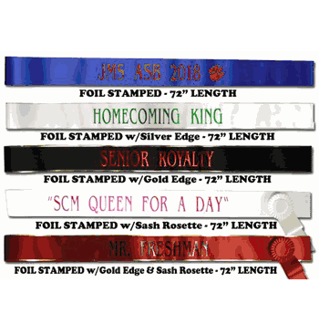 Custom Parade, Homecoming & Pageant Sashes (Teen / Adult) - Click to enlarge