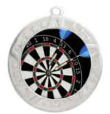 Epoxy Dome Silver Frame Insert Medal: Darts