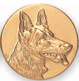 Dog German Shepherd Litho Medal Insert