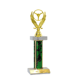 Double Platform Trophies in 3 Sizes - Winged Wheel