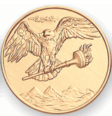 Eagle With Torch Litho Medal Insert