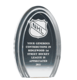 Elongated Oval Shaped Acrylic Trophy