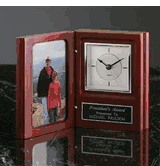 Engraved Gift Clock w/Photo Holder