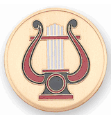 Etched Music Lyre Medal Insert