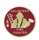 Etched Volunteer Fire Fighter Medal Insert