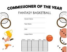 Fantasy Trophies & Awards - Basketball