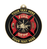 Fire Department Insert Medal with Personalized Rim