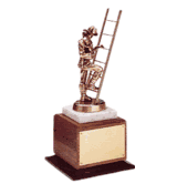 Firefighters Trophy on Walnut Base