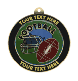 Football Insert Medal with Personalized Rim